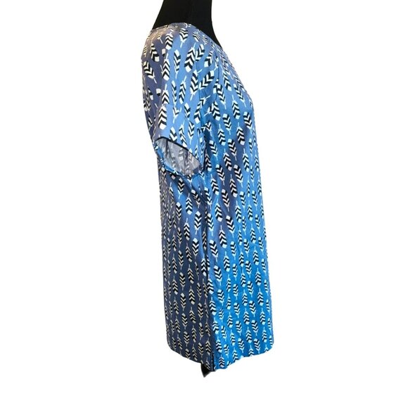 Uncle Frank Womens Cotton Arrow Print Shift Dress S Blue Casual Travel Artsy - Picture 4 of 11